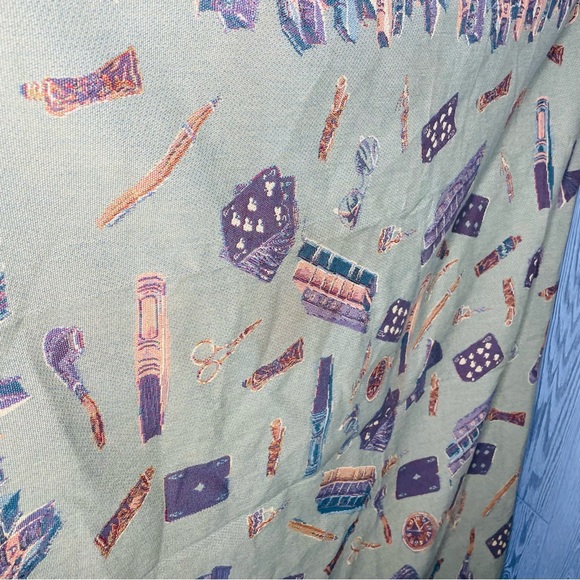 Square card table tapestry book library table cloth wall tapestry throw blanket - Picture 5 of 8